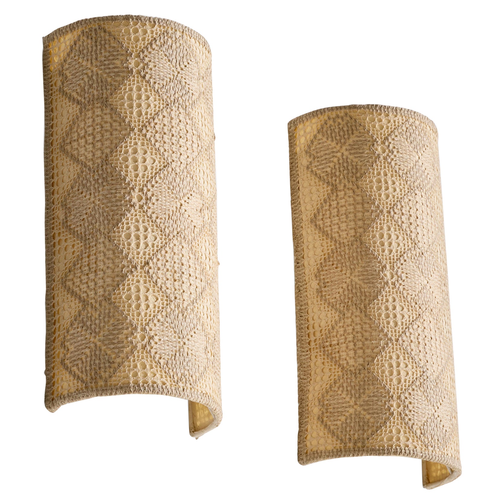 Schwedischer Designer, Wall Lights, Stoff, Schweden, 1960er Jahre
