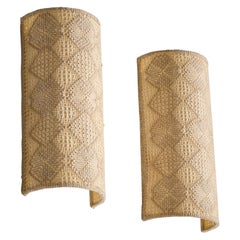 Swedish Designer, Wall Lights, Fabric, Sweden, 1960s