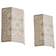Swedish Designer, Wall Lights, Fabric, Sweden, 1970s