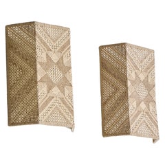 Swedish Designer, Wall Lights, Fabric, Sweden, 1970s