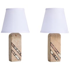 Designer suédois, lampes de table, pierre, Suède, années 1980