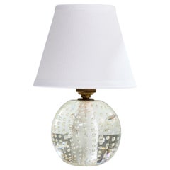 Italian Designer, Table Lamp, Glass, Brass, Italy, 1940s