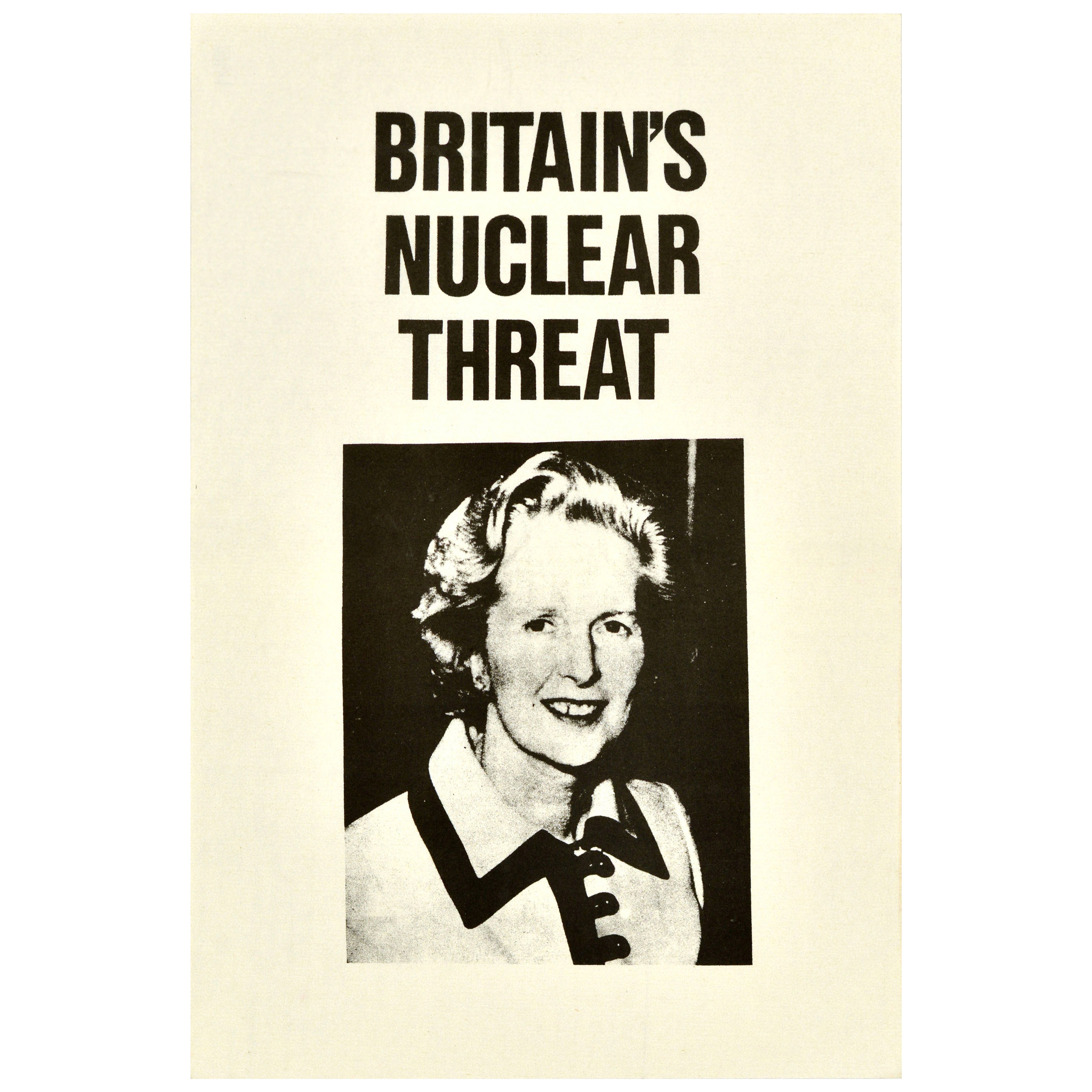 Original Vintage Propaganda Poster Britains Nuclear Threat Margaret Thatcher