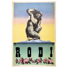 Original Vintage Travel Poster Rodi Rhodes Aphrodite ENIT Greece Erberto Carboni