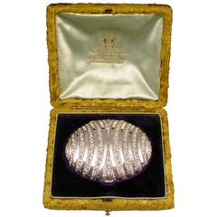 Cased Victorian Oval Silver Ladies Purse