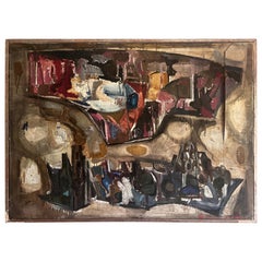 Gran cuadro expresionista abstracto de Dario Villalba 1963