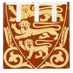 A.W.N Pugin Encaustic Prince of Wales Tile by Minton & Co