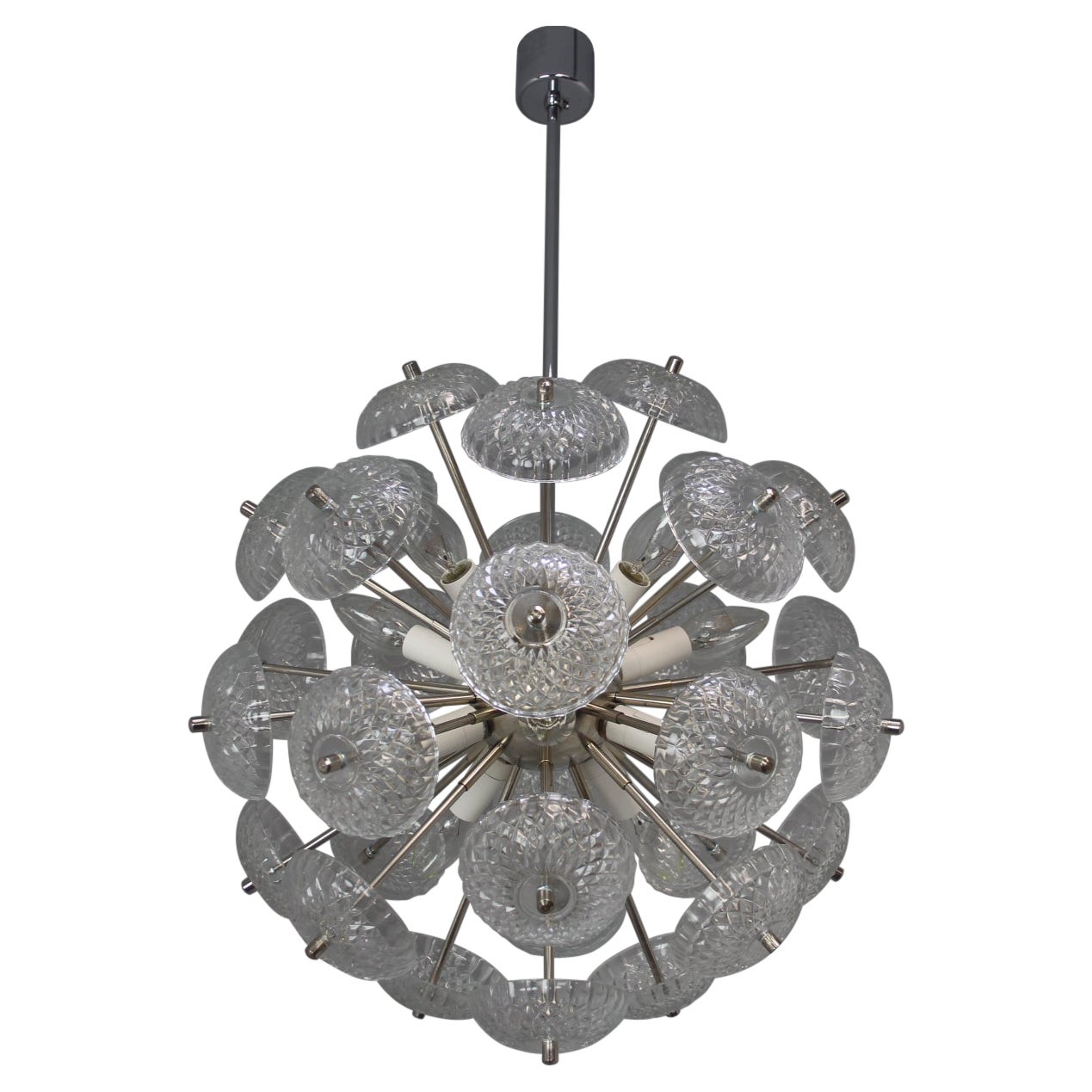 Mid-Century Modern Dandelion Sputnik Chandelier, by Kamenicky Senov, 1960s
