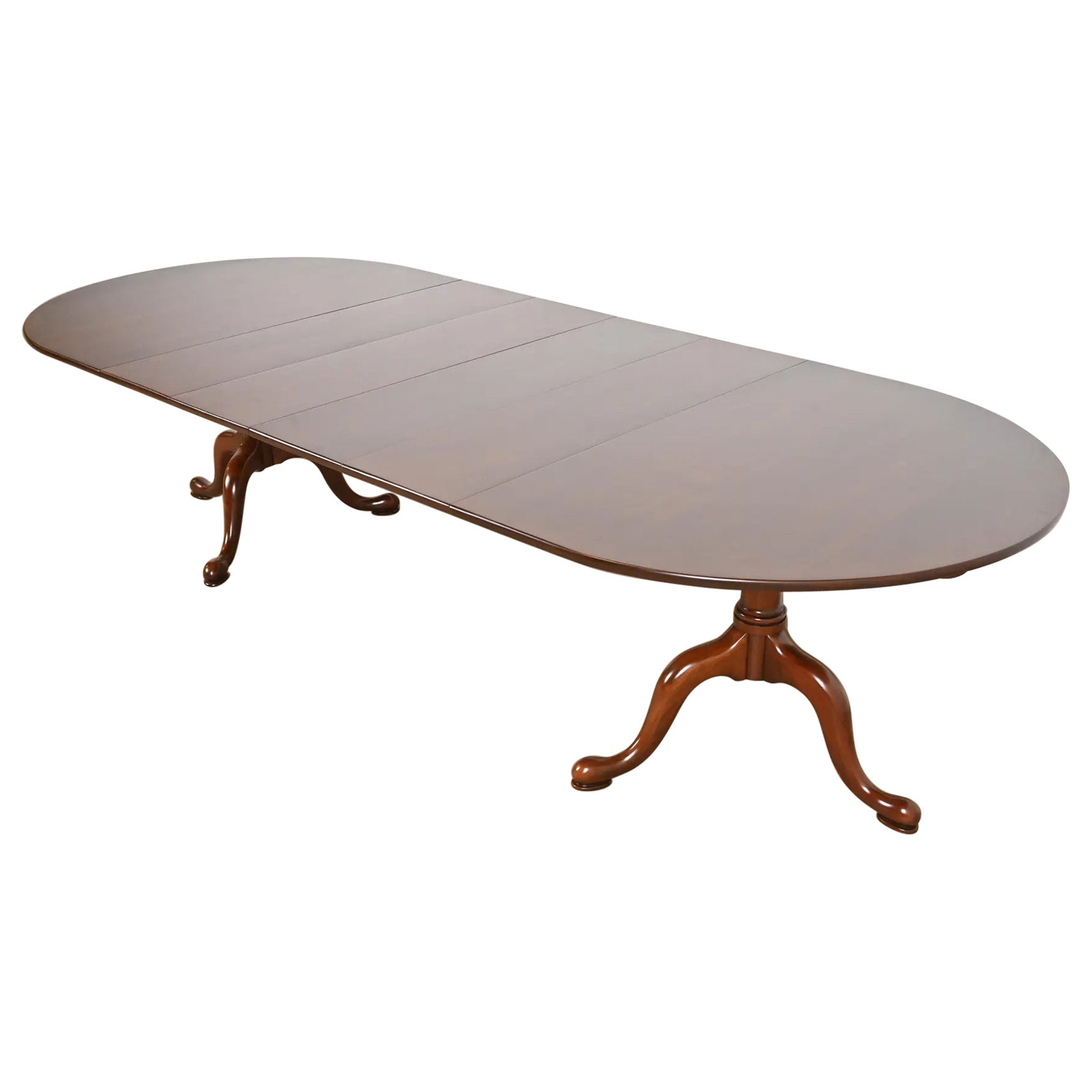 Henkel Harris Georgian Solid Cherry Wood Extension Dining Table, Refinished