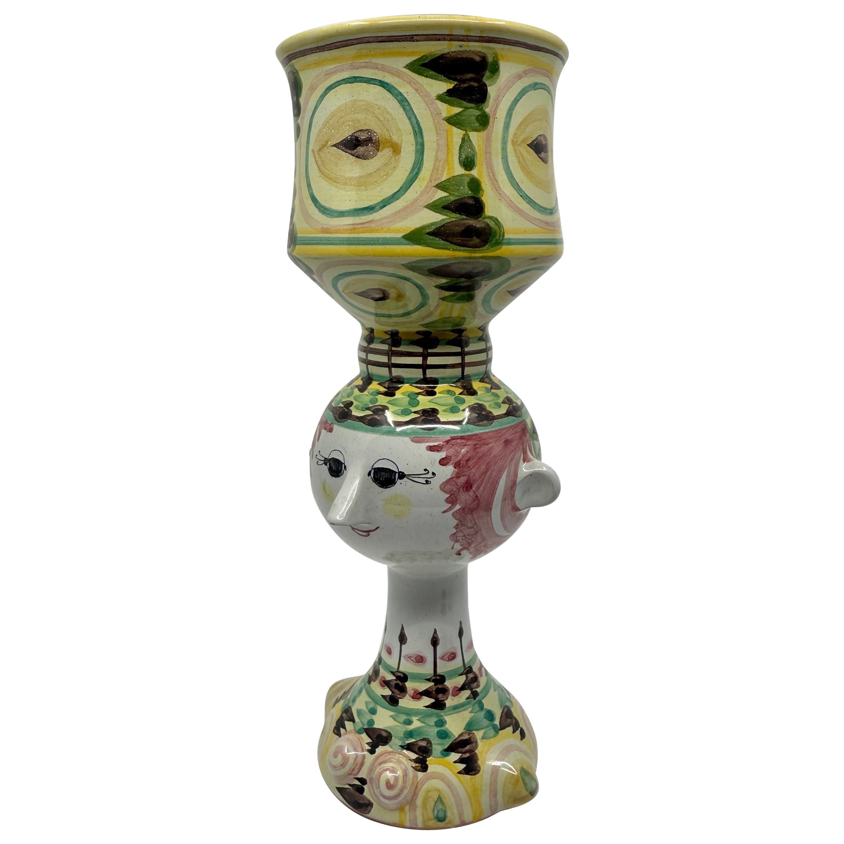 Bjorn Winblad Whimsical Pottery Face Vase