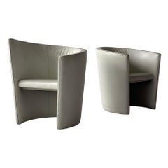 Asymmetrical Leather Club Chair by Wittman
