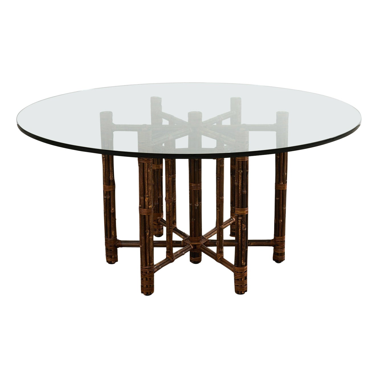 McGuire Organic Modern Bamboo Iron Frame Round Dining Table