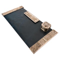 Tiffany Studios New York Bookmark Pattern Silver Gilt Bronze 3-Piece Desk Set