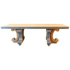 Contemporary Artisan Wood and Lead Dining Table by Michelangeli, Italy