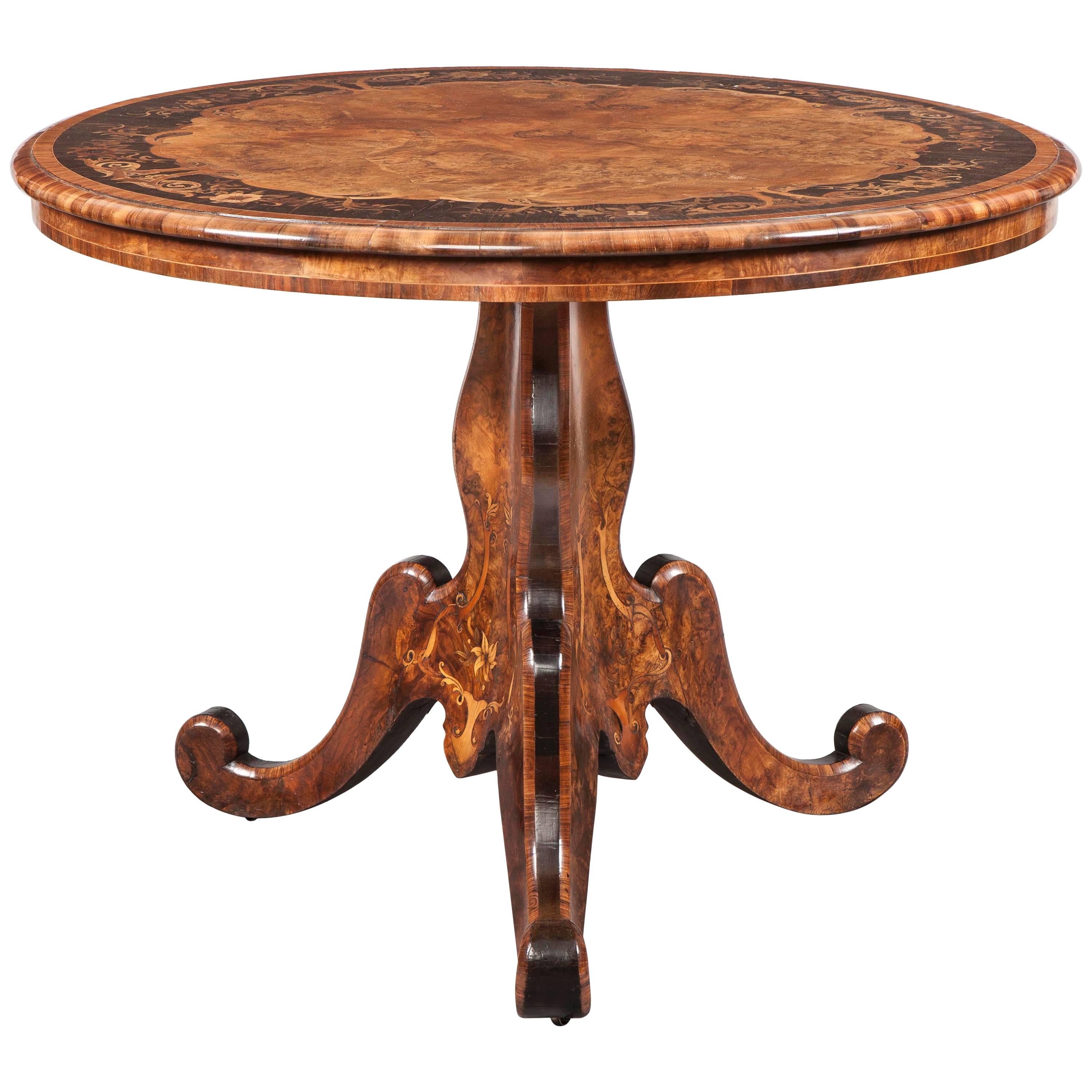 An Antique Walnut marquetry Centre Table