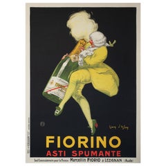 FIORINO 1922 Französisches ASTI SPUMANTE Trinkgläser-Alkoholzplakat, JEAN DYLEN