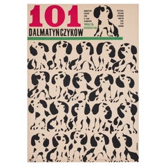 Affiche originale du film polonais 101 DALMATIANS, 1966  Disney LILIANA BACZEWSKA