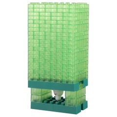 Scandinavian design. Table lamp in green plastic. Late 20th C.