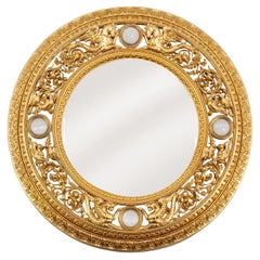 WINGED HORSES AND GOLD LEAF MIRROR by CG Capelletti