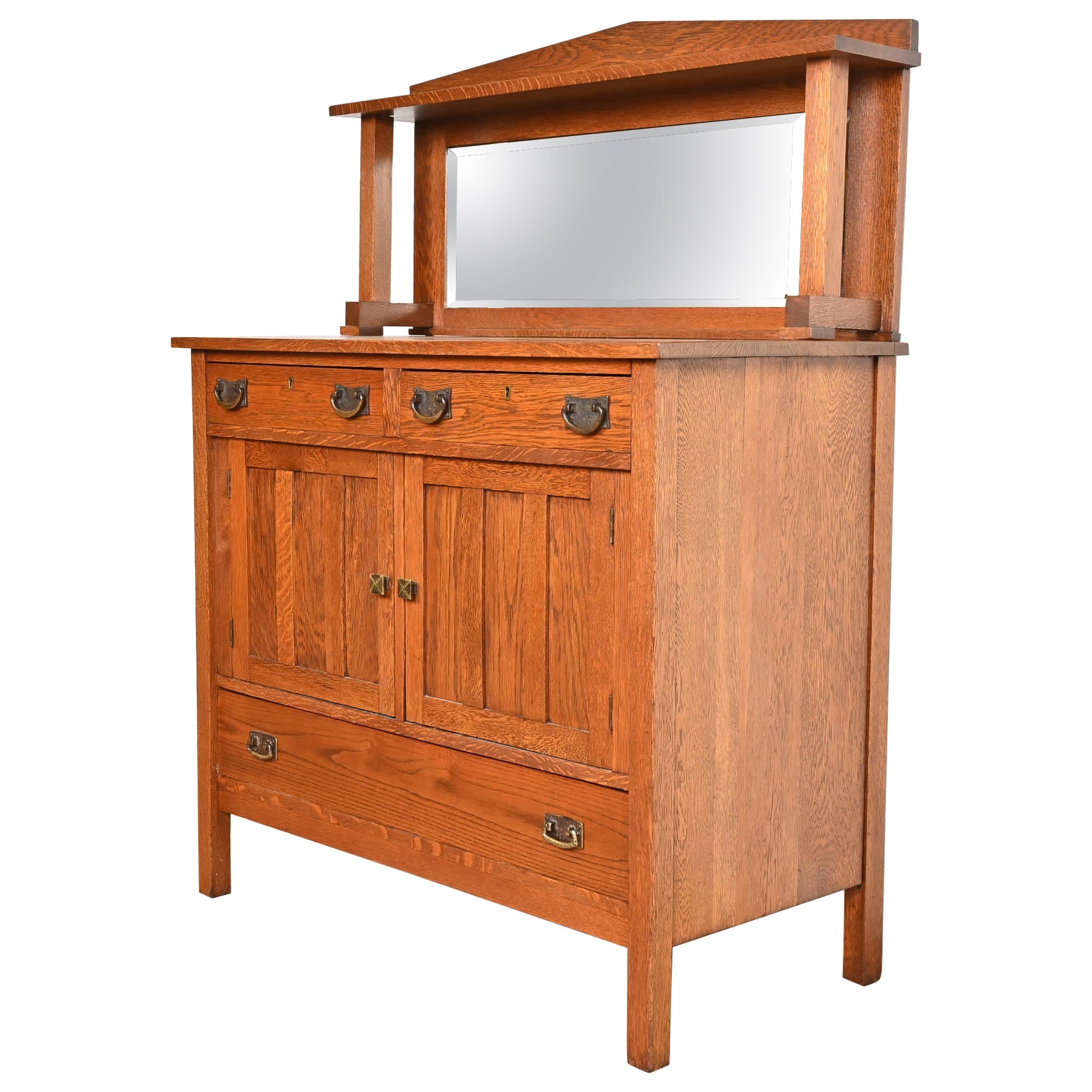 Stickley Brothers Style Antique Mission Oak Arts & Crafts Sideboard