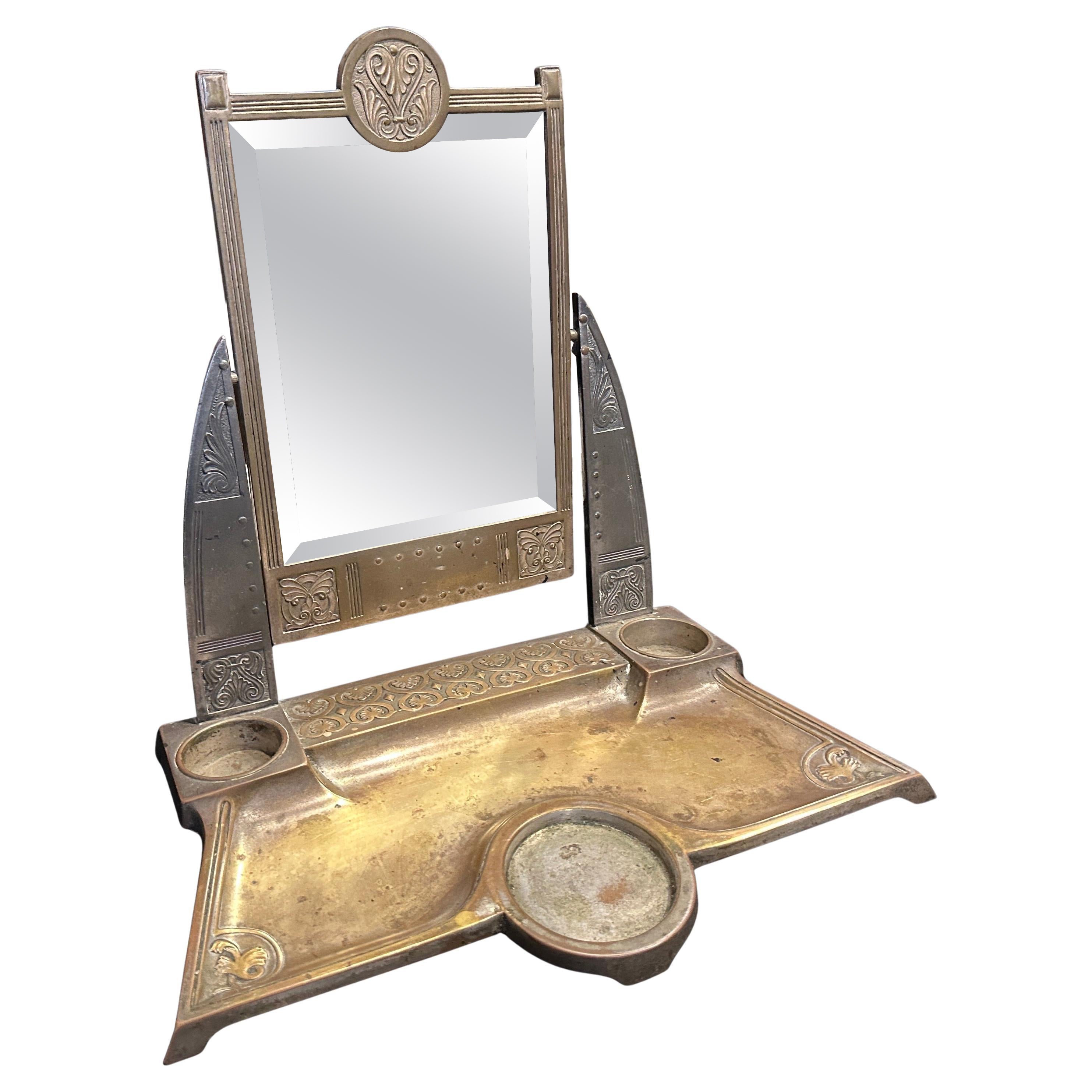 An Art Nouveau Silver Plated Table Vanity Mirror by W.M.F.