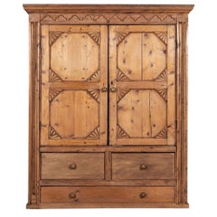 French Pine Armoire Housekeepers Cupboard