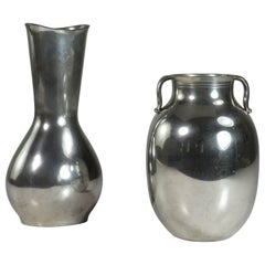 1930 Just Andersen Art Deco Pewter Pair of Vases