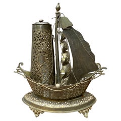 Lampe de nuit allemande vintage en laiton pour bateau à voile