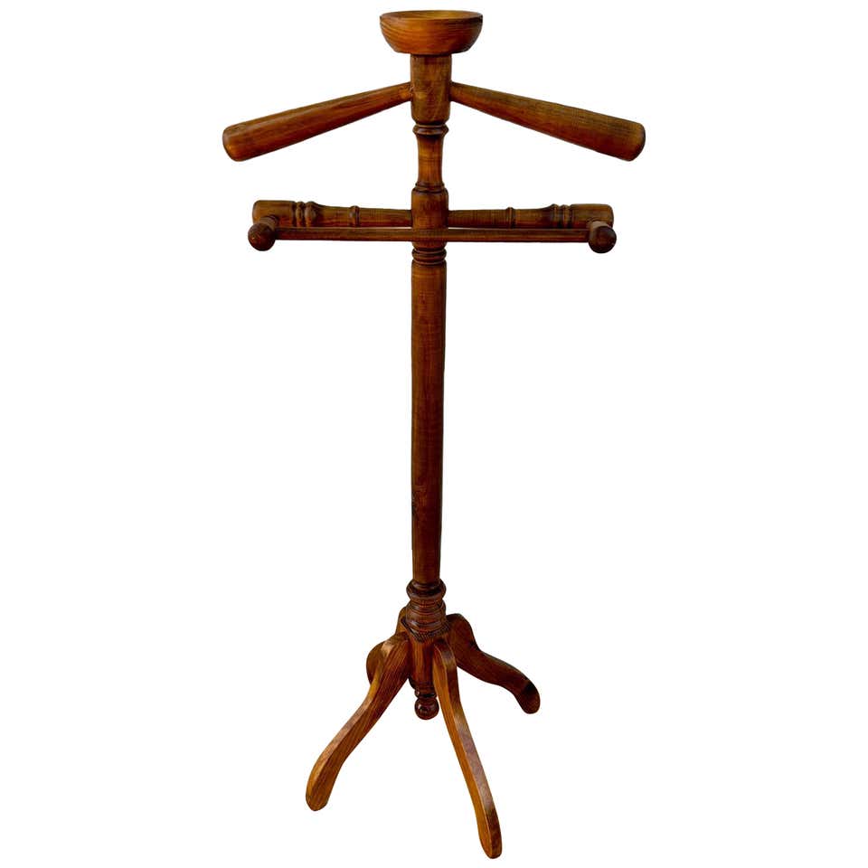 Spanish Rustic Wall Coat Rack in Patinated Wood For Sale at 1stDibs ...