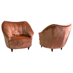 Pair of Italian Organic Modern Lounge Chairs by Gio Ponti for Casa e Giardino