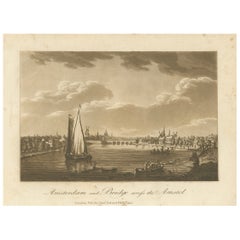 Amsterdam y el puente sobre el río Amstel, aguatinta de S.Ireland, 1795