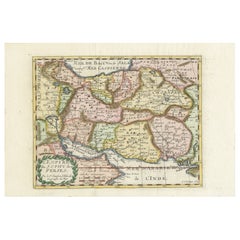 Mapa del Imperio Persa por Nicolas Sanson, coloreado a mano, hacia 1683