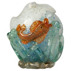 Lampada da tavolo in vetro di Murano vintage - Pesce d'oro - Anni '60