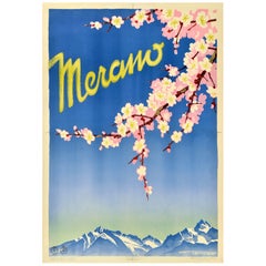 Affiche de voyage originale Merano Bolzano Tyrol Italie ENIT Franz Lenhart