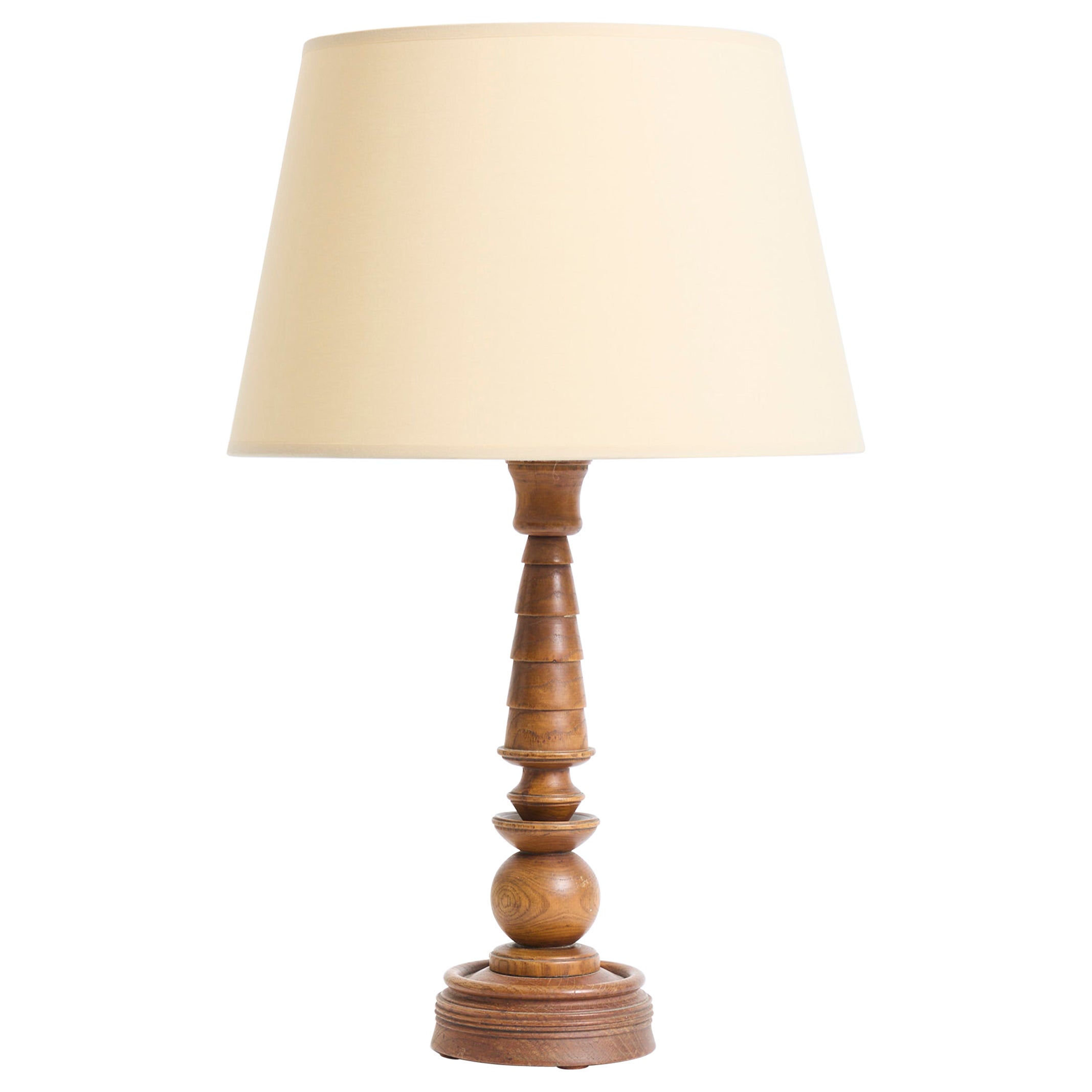 Art Deco Oak Table Lamp