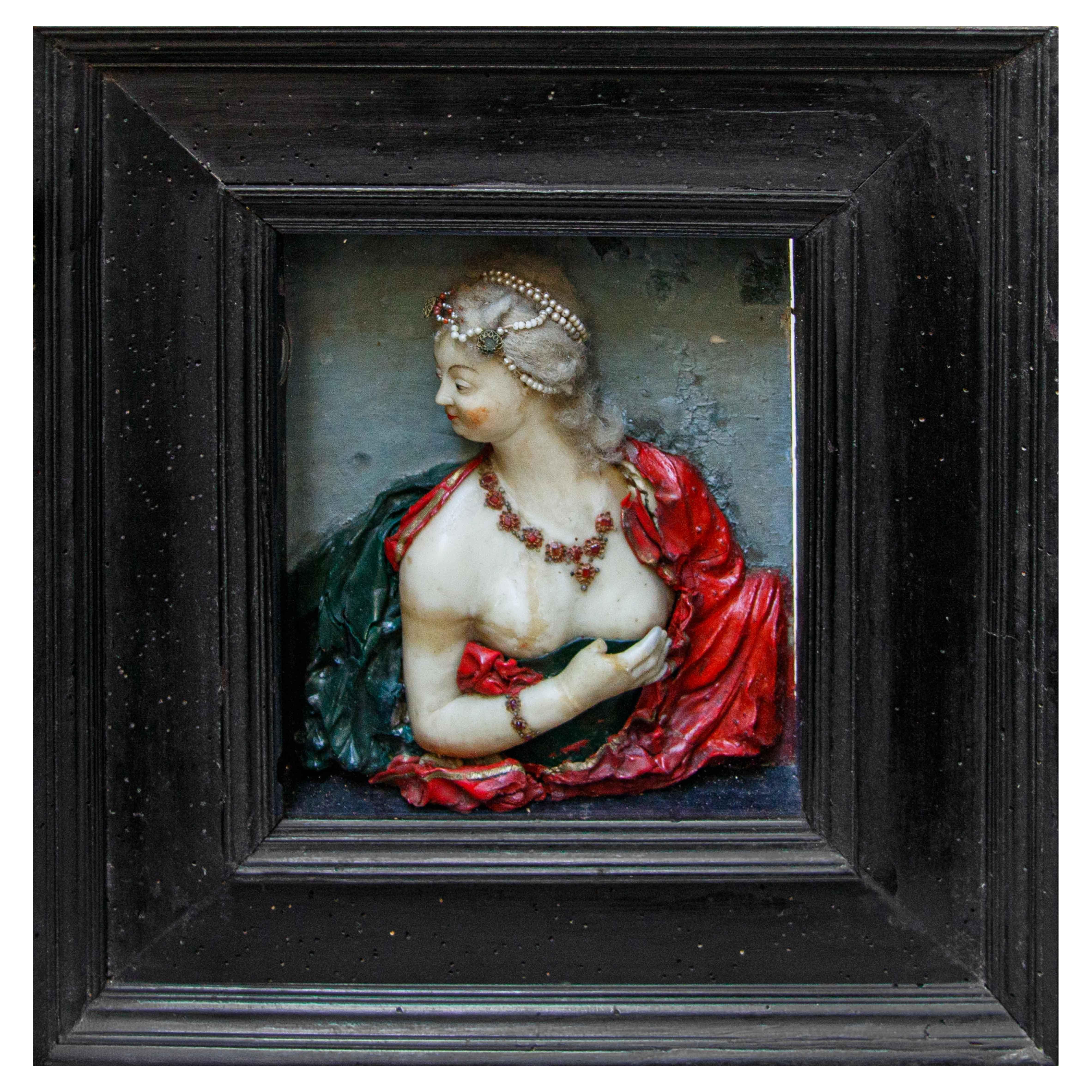 German ceroplast from the 17th century, Bust of a woman