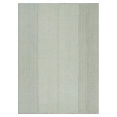 Rug & Kilim’s Contemporary Kilim, Light Blue Textural Stripes and Beige Accents