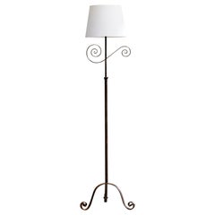 Schwedische Designerin, Stehlampe, Eisen, Stoff, Schweden, 1940er Jahre
