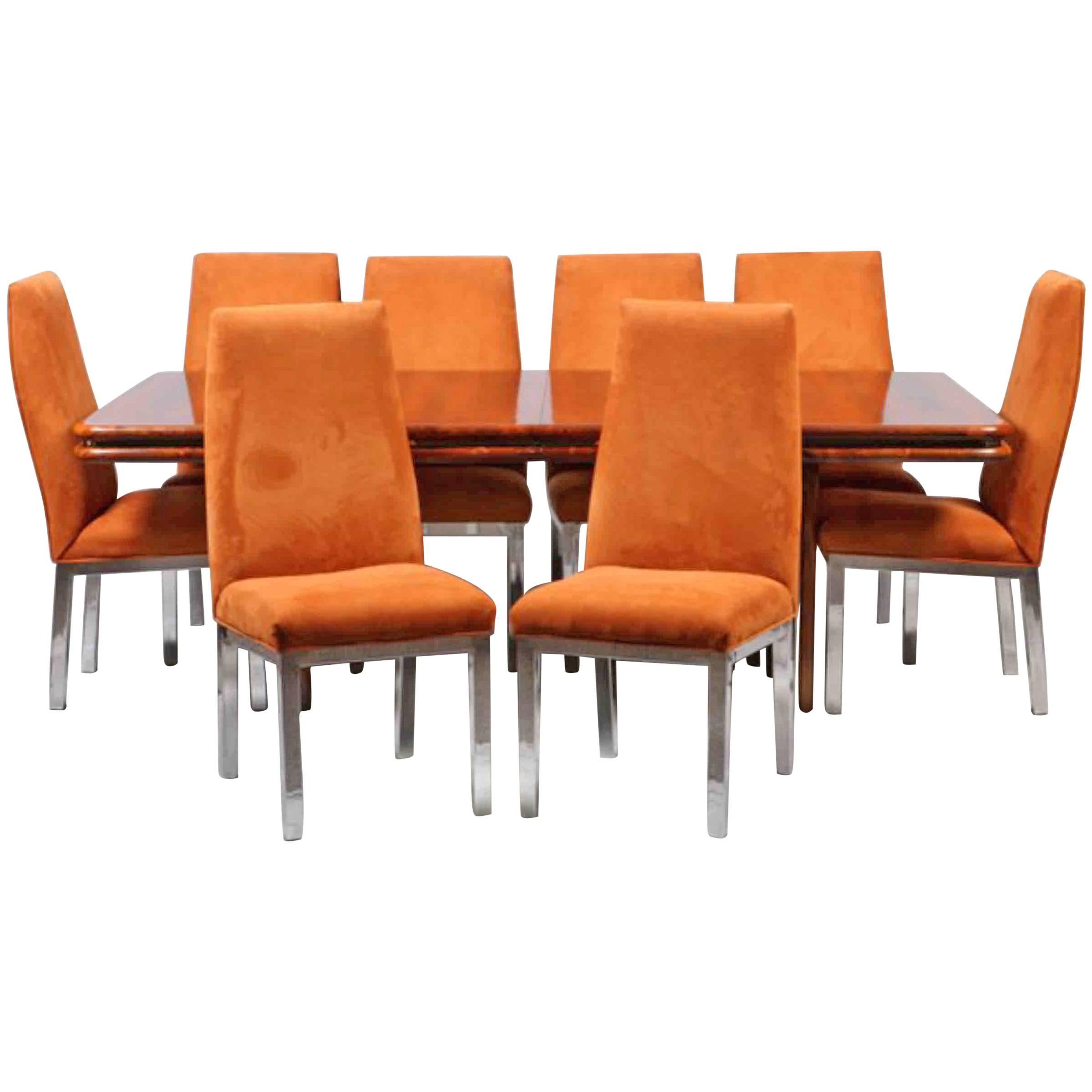 Paul Evans for Directional Set of Eight Dining Chairs
