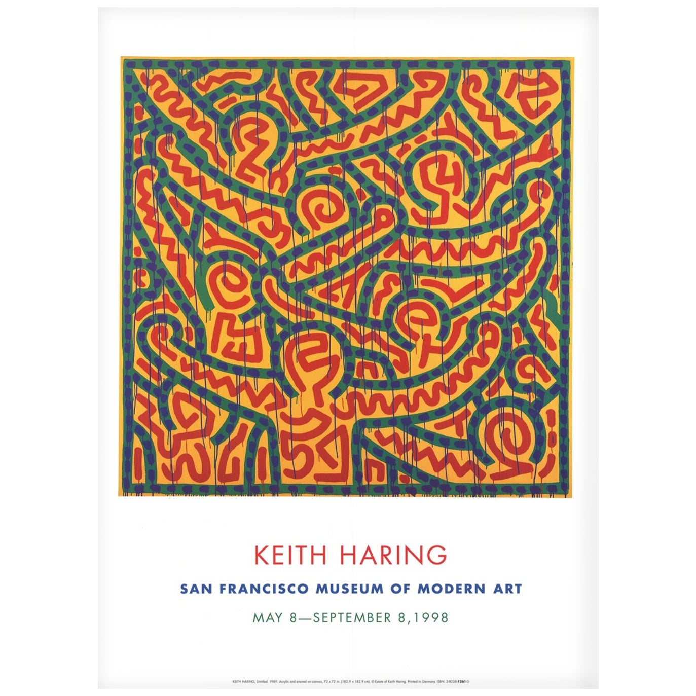 1998 Keith Haring - San Francisco Museum of Modern Art Original Vintage Poster
