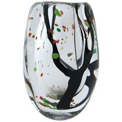 Vicke Lindstrand Kosta Autumn Art Glass Vase