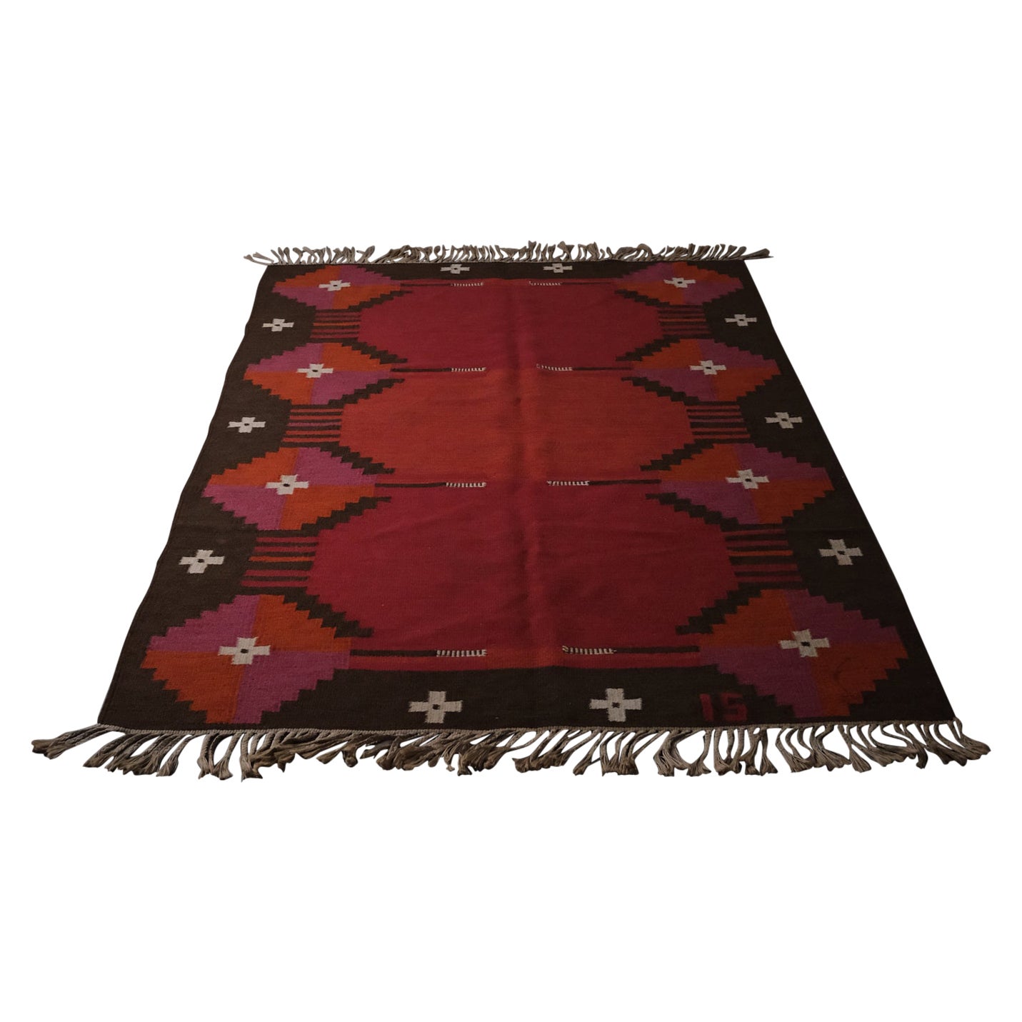 Alfombra sueca de tejido plano de Ingegerd Silow, años 60