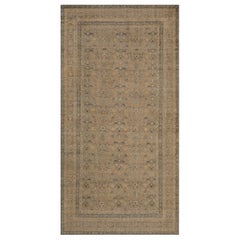 Alfombra Persa Kerman Floral Marrón Antigua Circa-1900
