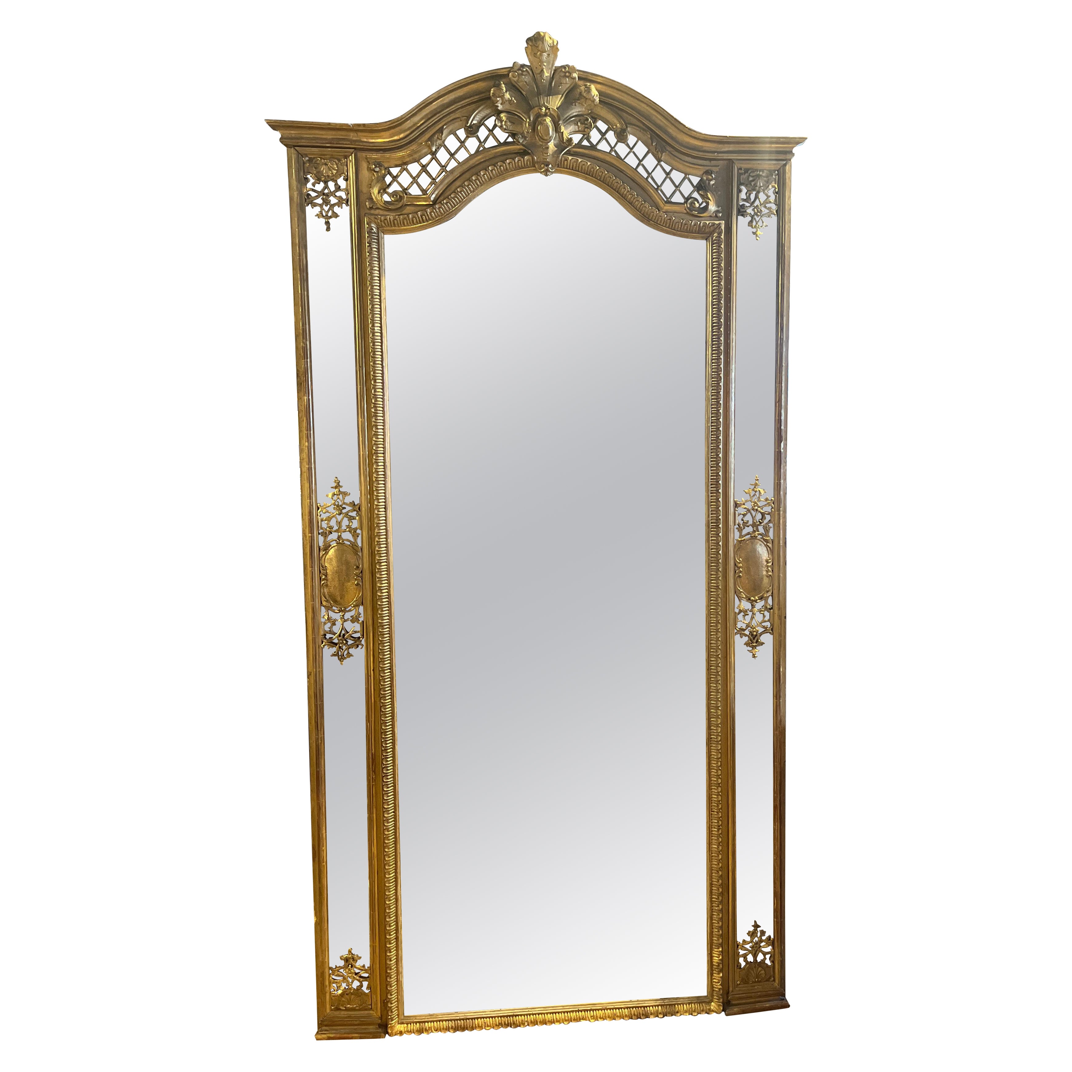 19th Century Louis XVI Style Trumeaux Mirror with Original Gilding