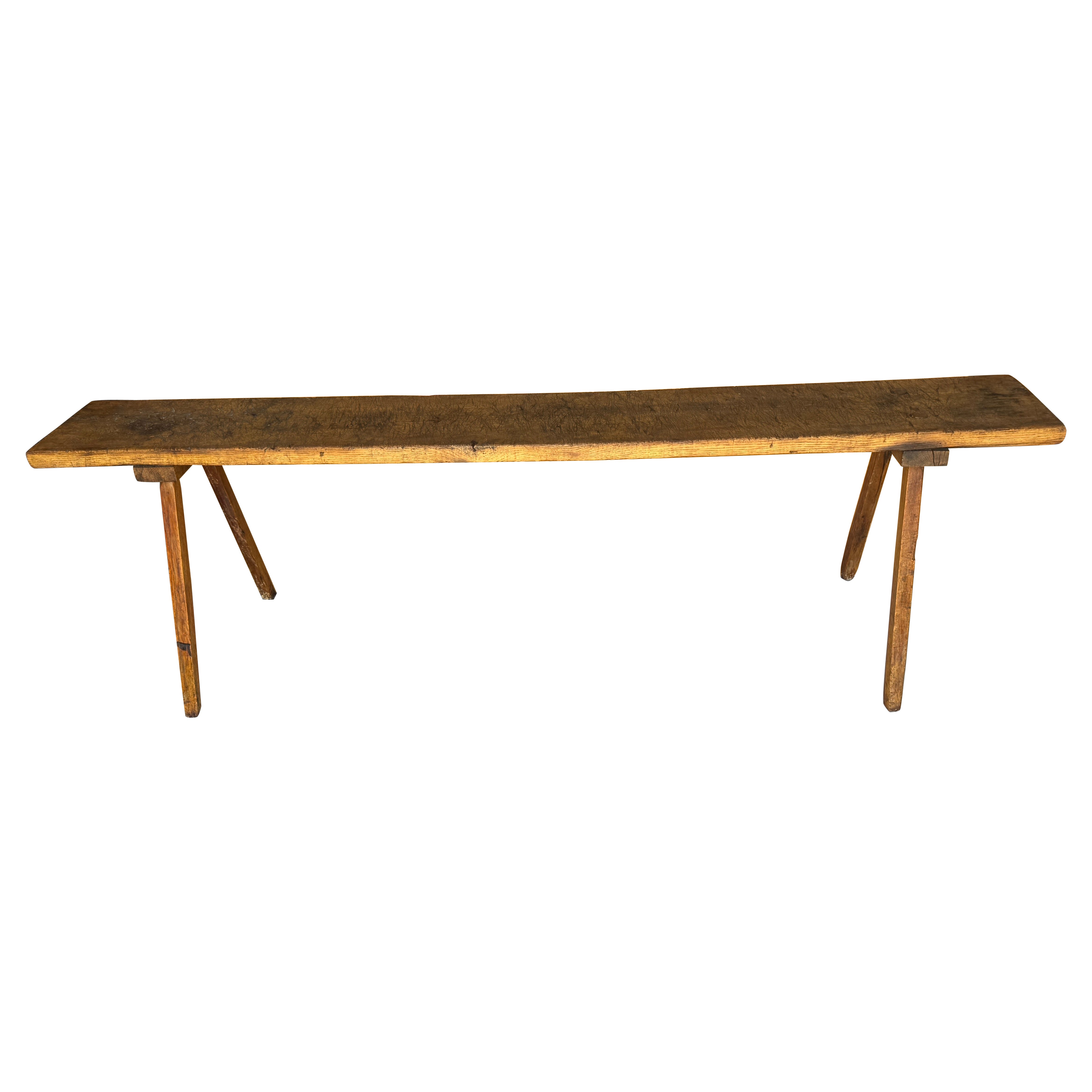 8' Rustic American Chestnut Trestle Work (Console) Table Deep Patina