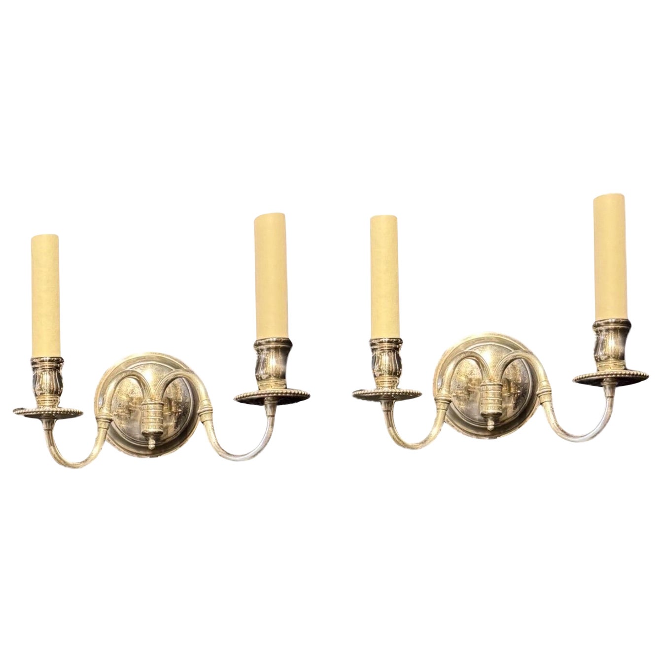 1900 Caldwell Pequeños Apliques de Plata Dos Luces