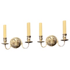 1900 Caldwell Small Silver Sconces Two Lights