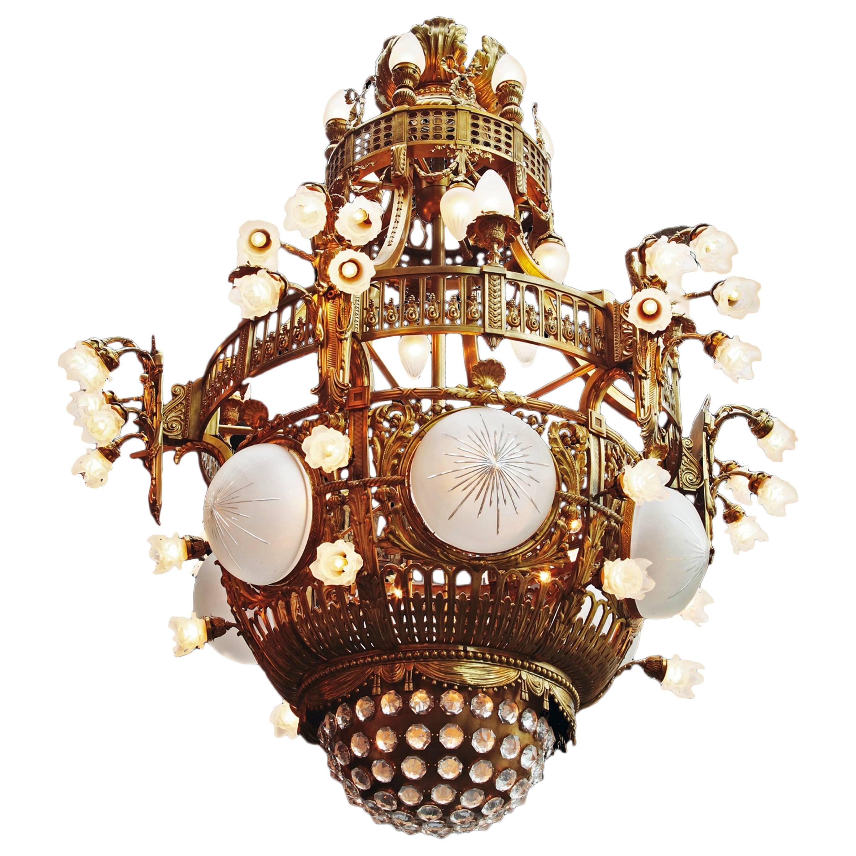 19th Century 70 lights Impressive Chandelier late 19th Century from Amsterdam. For Sale