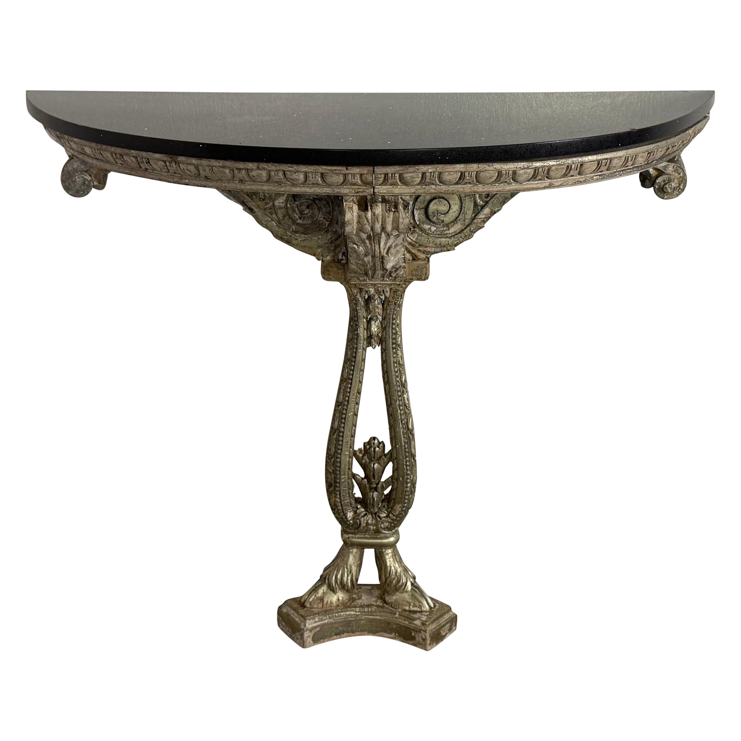 Italian Silvered Console w/ Granite Top