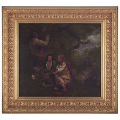 George Morland, well-listed British artist. Oil on canvas. Pastoral scene, 1792
